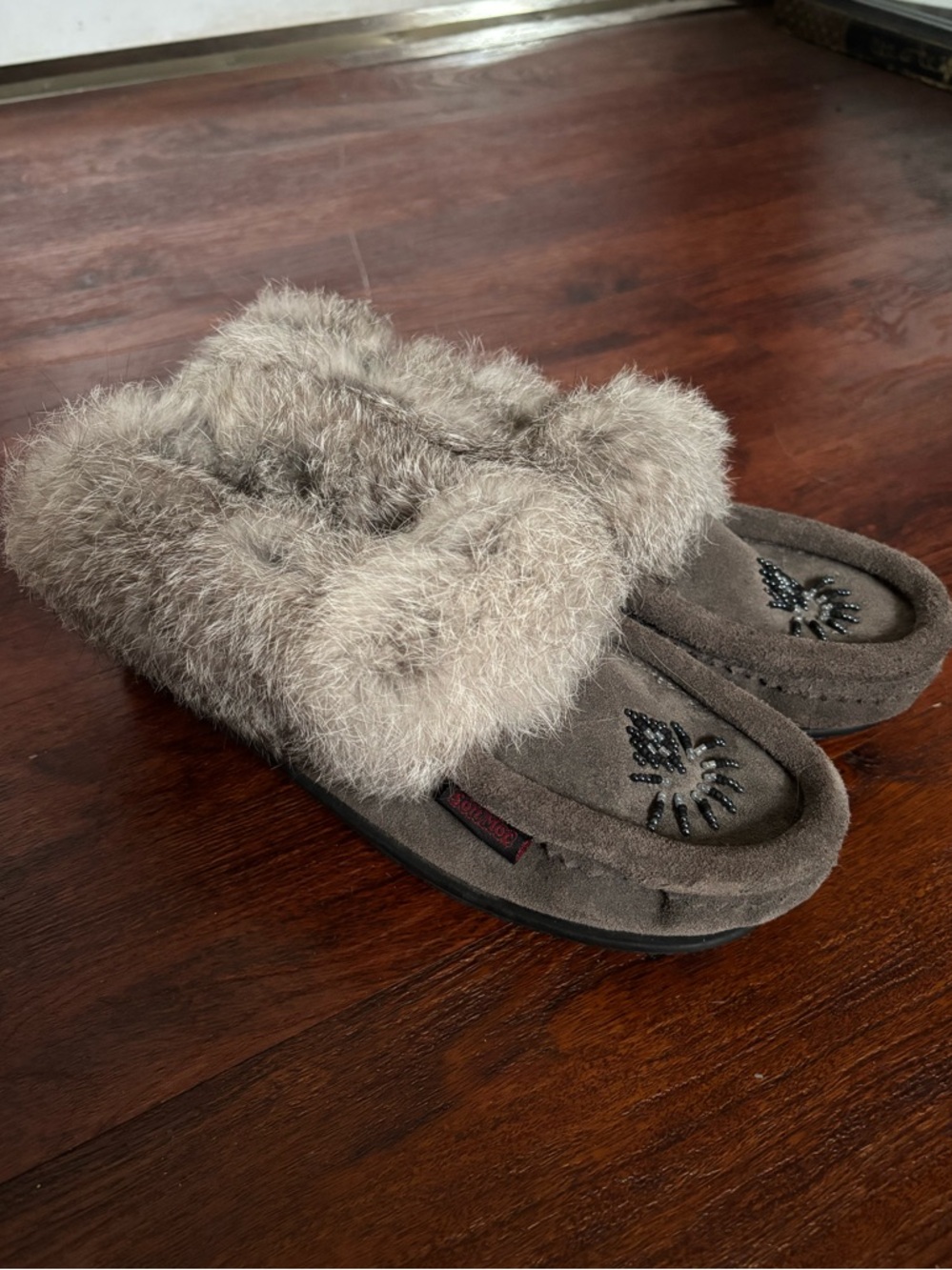 Softmoc Rabbit-Fur Moccasin Slippers